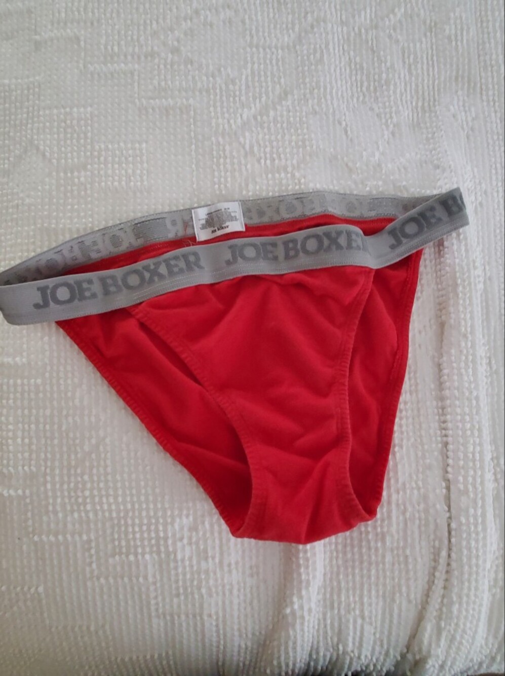 Joe Boxer Red Men's Briefs with Gray Logo Waistband